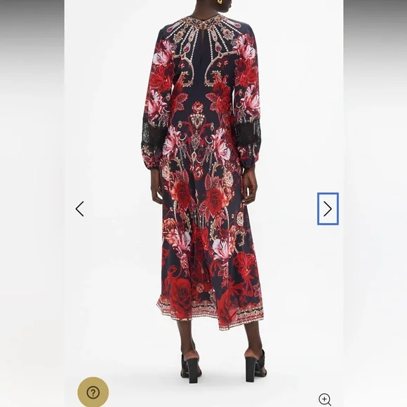 Camilla SISTERHOOD OF THE ROSE
BLOUSON SLEEVE V NECK
DRESS W LACE - Picture 7 of 9